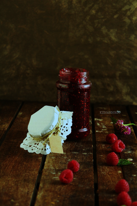 Mermelada de frambuesas y rosas