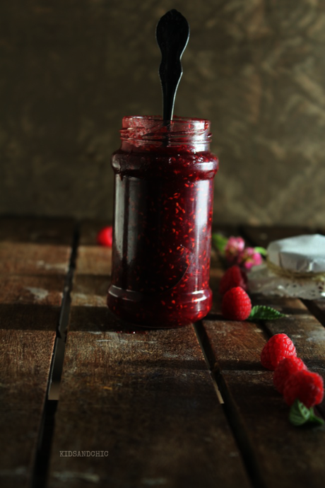 Mermelada de frambuesas y rosas