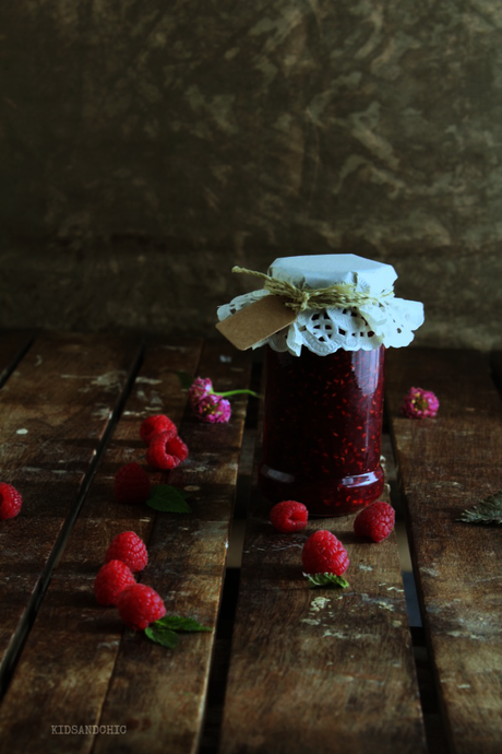 Mermelada de frambuesas y rosas