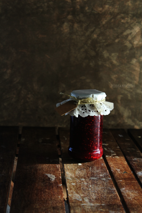 Mermelada de frambuesas y rosas