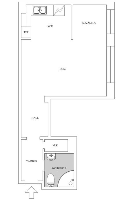 mini piso distribución mini piso decoración Mini piso con isla estilo nórdico escandinavo decoración interiores cocinas pequeñas cocinas nordicas abiertas cocinas blancas blog decoración nórdica 