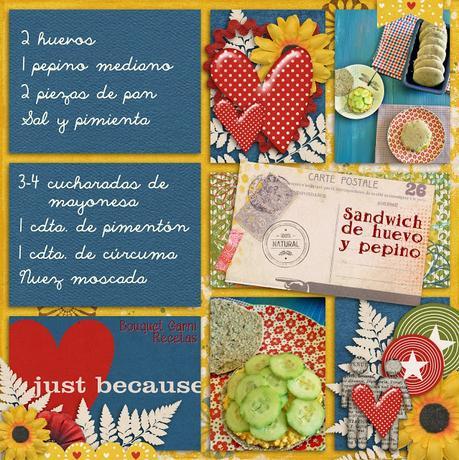 Sándwich de huevo y pepino