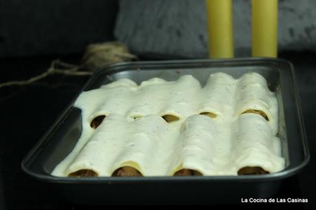 Canelones rellenos de Setas y Pate con Bechamel al aroma de Trufa Canelones rellenos de Setas y Pate con Bechamel al aroma de Trufa