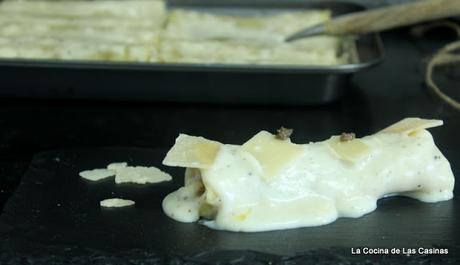 Canelones rellenos de Setas y Pate con Bechamel al aroma de Trufa Canelones rellenos de Setas y Pate con Bechamel al aroma de Trufa