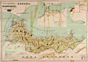 Mapa del Protectorado Español en Marruecos (1924)