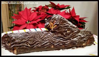 Tronco de Navidad de turrón y chocolate