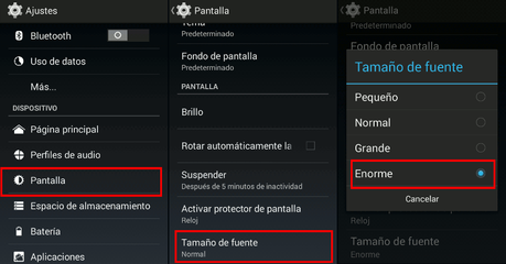 Como adaptar Android para personas mayores Cambiar tamaño de letra en Android