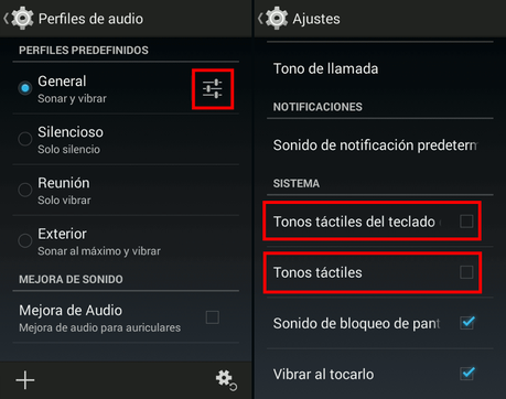 Como adaptar Android para personas mayores Activar sonido al pulsar Android