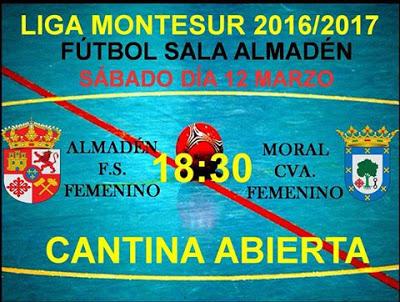 Hoy partido de fútbol sala femenino en Almadén