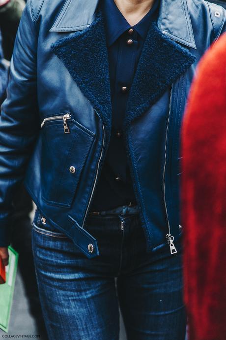 PFW-Paris_Fashion_Week_Fall_2016-Street_Style-Collage_Vintage-Miu_Miu-LEather_Jacket-Navy_Blue-