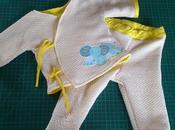 Conjunto bebe: kimono pantalon tricot