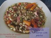 Sopa verduras pasta
