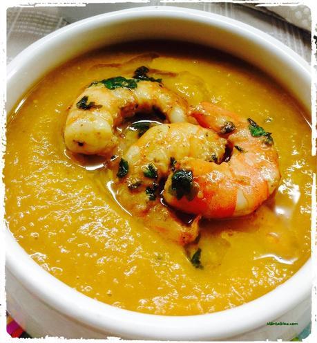 Crema de verduras con langostinos Crema de verduras con langostinos 4