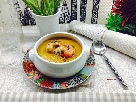 Crema de verduras con langostinos Crema de verduras con langostinos Portada 1