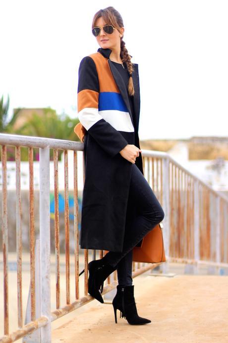 Geometric Print Coat