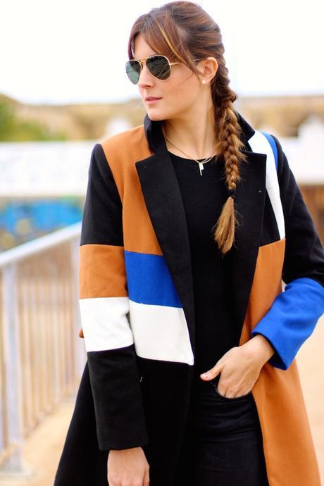 Geometric Print Coat