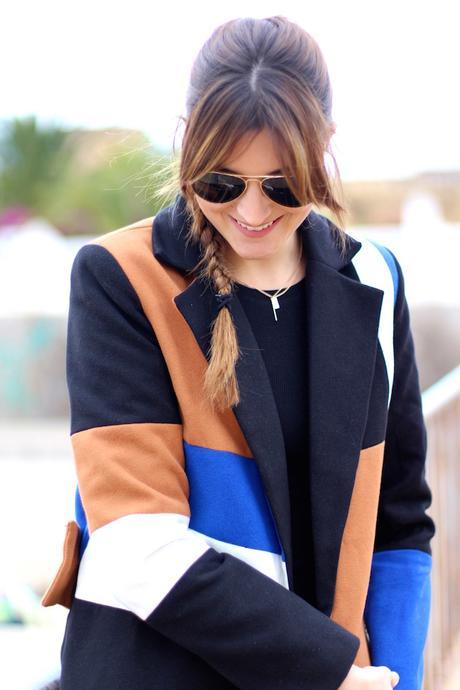 Geometric Print Coat