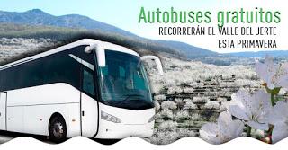 4 rutas gratuitas en bus recorrerán la primavera del Valle del Jerte