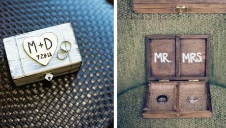 Una caja de madera con vuestras iniciales y la fecha del enlace - Foto: Pinterest
