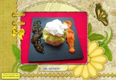 FLAN DE CALÇOTS  CON BRANDADA DE BACALAO Y MERMELADA DE CALÇOTS