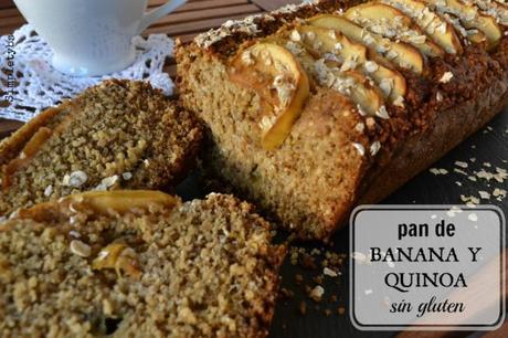Pan de banana y manzana con harina de quinoa – sin gluten portada pan