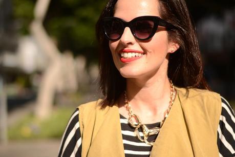 sunglasses-parfois-necklace-outfit-vest-stripes