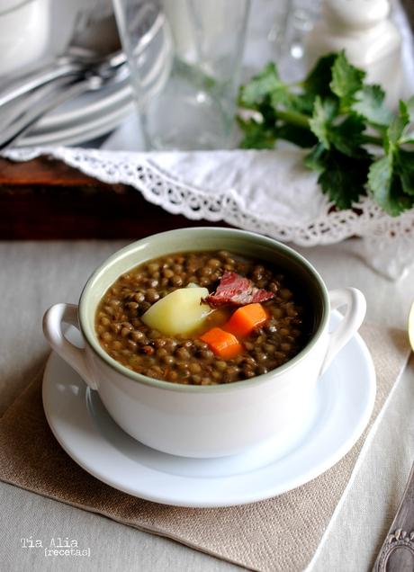 Lentejas beluga con verduras. Receta sana, sin grasas y sin espesantes