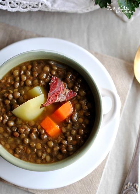 Lentejas beluga con verduras. Receta sana, sin grasas y sin espesantes