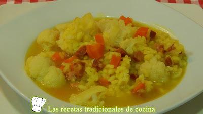 Arroz caldoso con coliflor