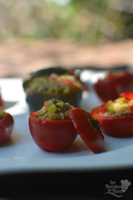 Pimientos cherry rellenos con guiso de vegetales y atún tererecetas 05