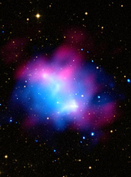 Colisión entre dos pequeños cúmulos de galaxias