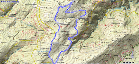 Mapa de la ruta al pico Gallo en la Sierra de Tineo