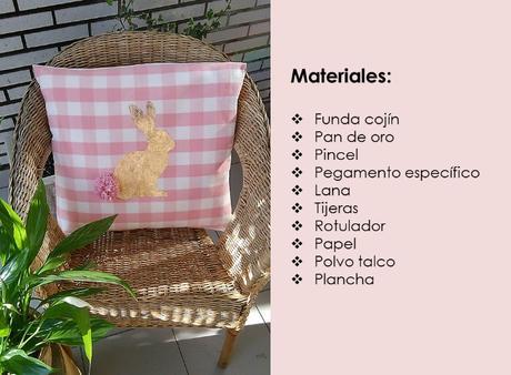 DIY Cojín conejo de Pascua con pan de oro