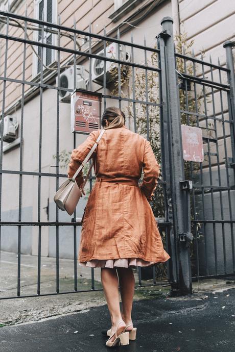 Armani-Trench_Coat-Pink_Dress-Chanel_Slingbacks-Celine_Box_Bag-Outfit-Milan_Fashion_Week-Street_Style-18