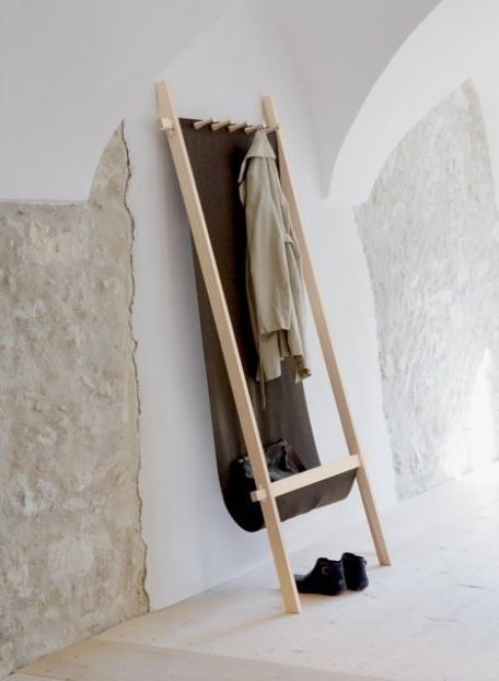 10. Coat rack made of loden and ash wood. Portable. From Dopo Domani.