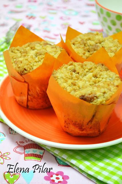 Streusel muffins de plátano con chips de chocolate
