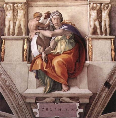 La sibila de Delfos (1510, 350 × 380 cm), fresco de Miguel Ángel (1475-1564) en la bóveda de la Capilla Sixtina.