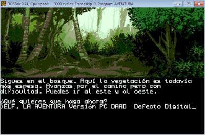 Avances en la versión PC VGA de ELF, la aventura conversacional
