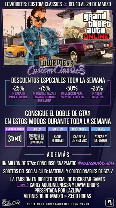 grand thef auto v lowriders custom classics infografia