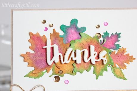 Watercolor leaves: a Thank you card