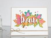 Watercolor leaves: Thank card