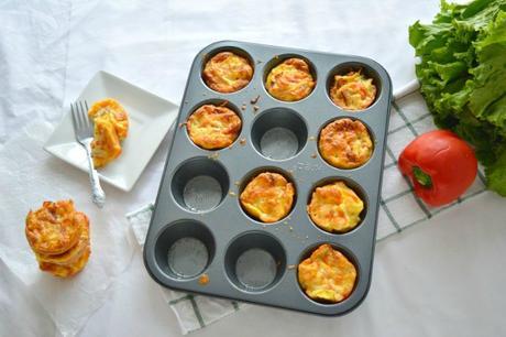 Mini bocaditos de tortilla con pollo, bacon y verduras #dobleS