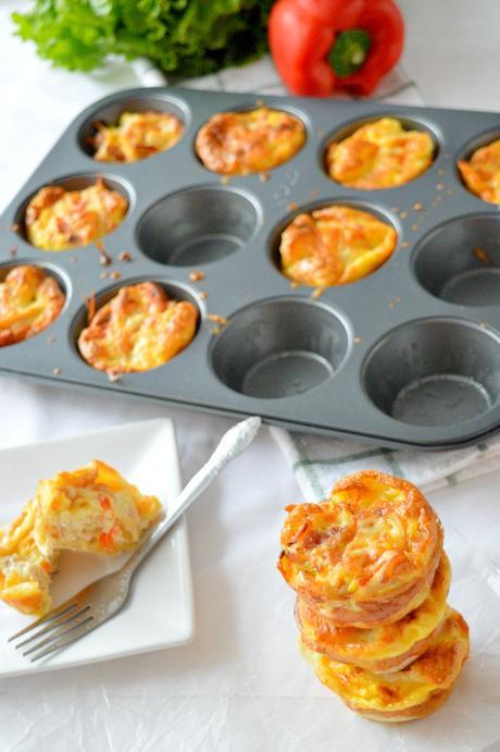 Mini bocaditos de tortilla con pollo, bacon y verduras #dobleS