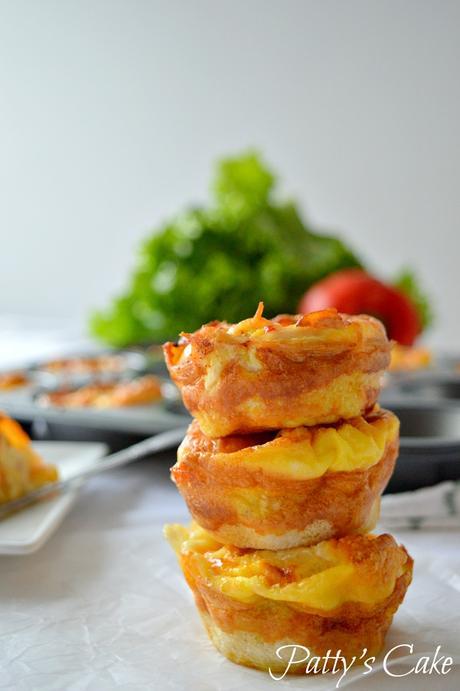 Mini bocaditos de tortilla con pollo, bacon y verduras #dobleS