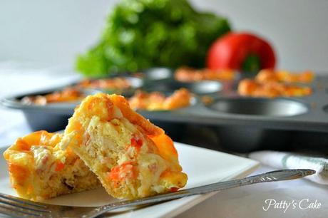 Mini bocaditos de tortilla con pollo, bacon y verduras #dobleS