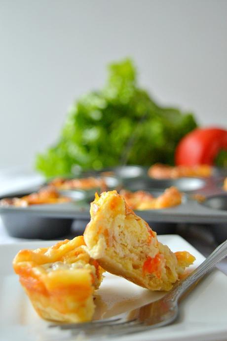 Mini bocaditos de tortilla con pollo, bacon y verduras #dobleS