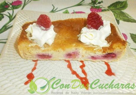 Tarta de chocolate blanco y frambuesas