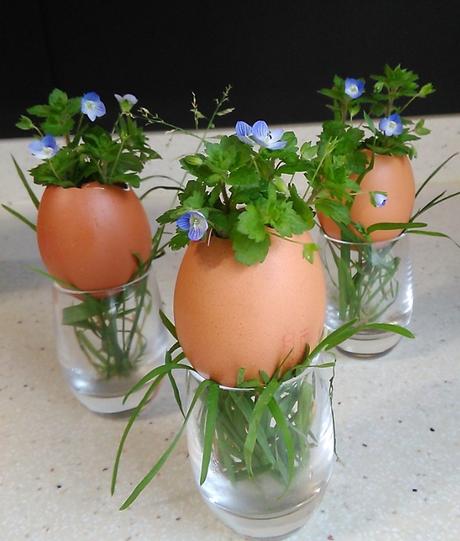 Mini-floreros para Pascua.