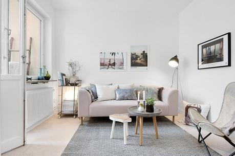 madera natural interiores espacios pequeños estilo nórdico escandinavo encimeras de mármol decoración moderna decoración mini pisos cocina nórdica moderna cocina blanca blog interiores nórdicos blog decoración nórdica 