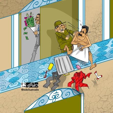 caricaturas Maduro Castro Obama